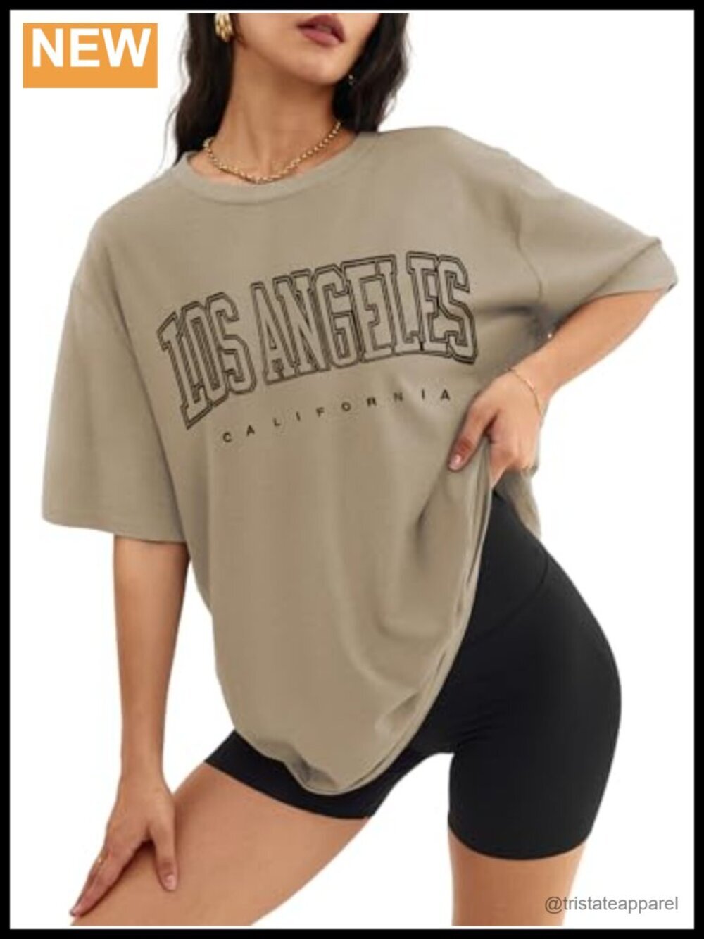 Oversized Cotton Blend Graphic Tee Loose Fit Short Sleeve Crew Neck Casual